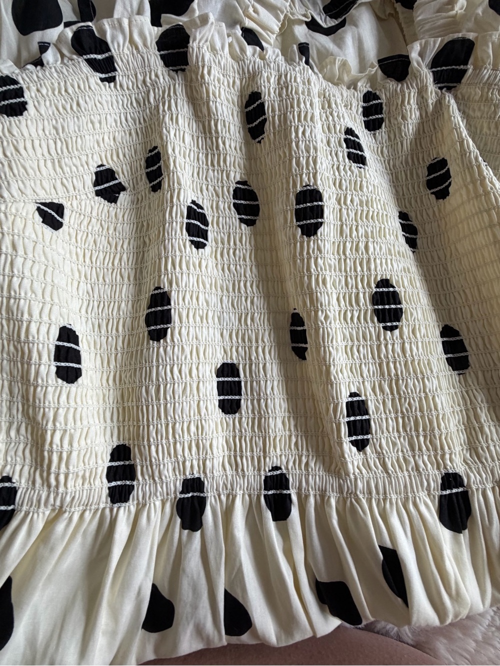Few Moda 2XL Black White Polka Dot Smocked Tiered Maxi Dress - Picture 5 of 8